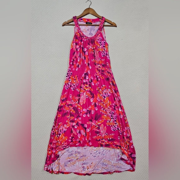 Spense High-Low Pink Patterned Sleeveless Resort Dress Size L - Picture 1 of 8